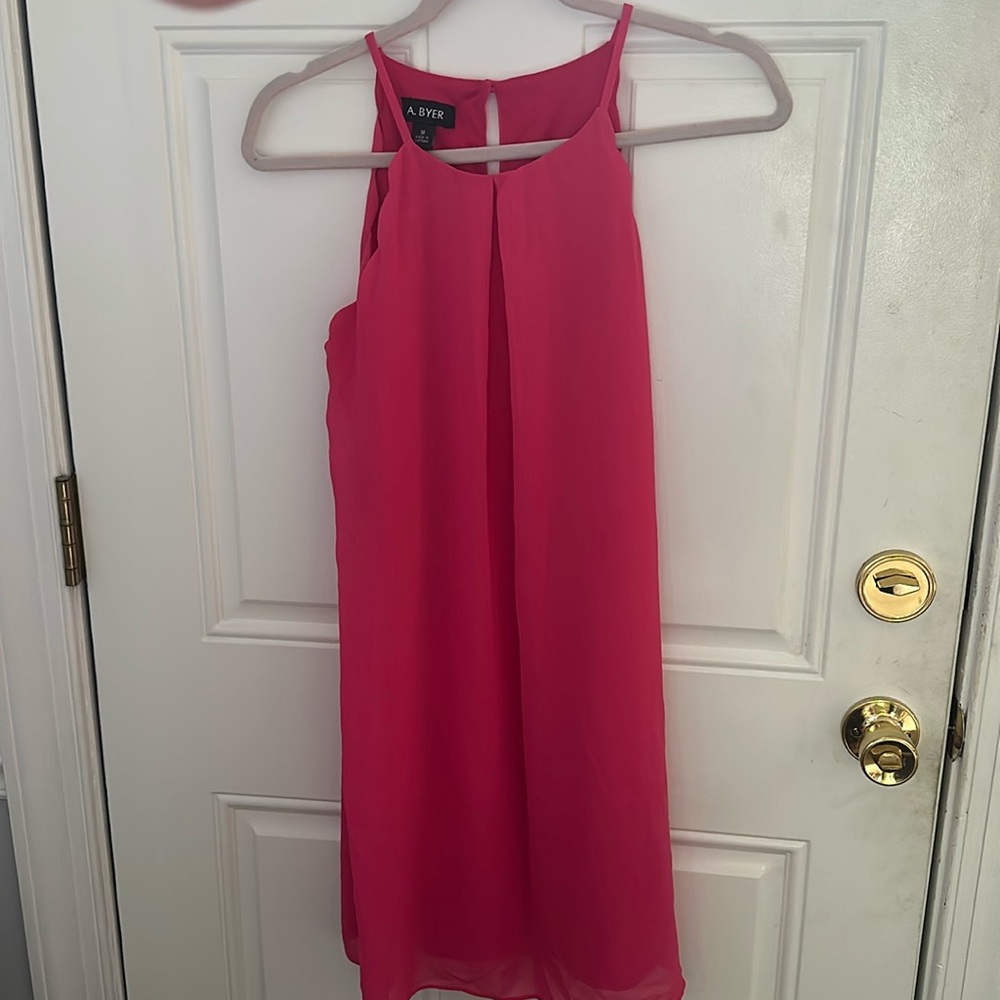 Hot pink mid length Medium Sleeveless Dress